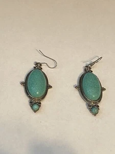 Ohrringe Türkis Kunstschmuck Fisch Haken Magnet. - Bild 1 von 5