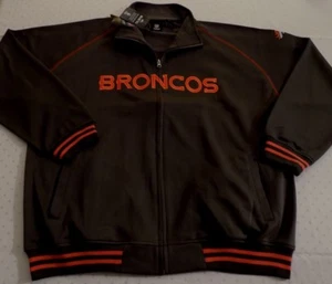 Denver Broncos Full Zip Jacket 2XL Embroidered Logos Charcoal Gray NFL - Picture 1 of 3
