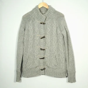Ladies Fat Face Lambswool Cable Knit Cardigan - Grey - UK14 - Picture 1 of 8