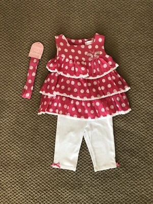 Savannah Girls Pink White 3 Pieces Set 24 Months  - Image 1 of 4