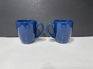 Two (2) Dark Blue Corelle Stoneware Mugs / Cups - Picture 1 of 7