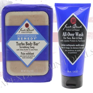 2 Pack Jack Black All-Over Wash, Face, Hair & Body 3oz + Turbo Body Bar Soap 6oz - Picture 1 of 7