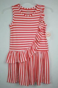 Girls Sleeveless Dress Size XL 14 - 16 Stretch Soft Ruffle Stripe Summer Party - Picture 1 of 2