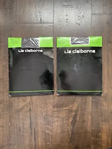 Liz Claiborne Deadstock Pantyhose lot Of 2 Pairs Black Style 643 - Picture 1 of 4