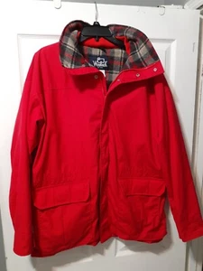 WOOLRICH Scheunenmantel Damen Gr. Medium Jacke rot grün Wolle Tartan kariert trendy - Bild 1 von 20