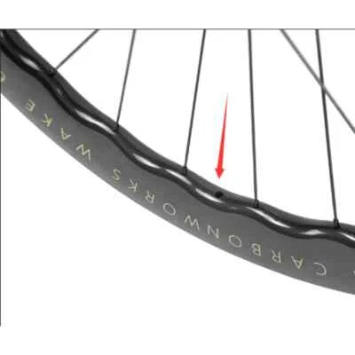 Llantas onduladas para bicicleta de carretera 700C cubierta freno de disco sin cámara rueda completa de fibra de carbono Foto 1 de 4