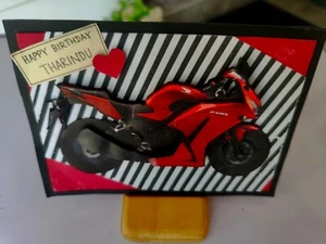 Birthday Cards For Bike Lovers Husband Boyfriend Handmade 3D Looking Greetings - Picture 1 of 8