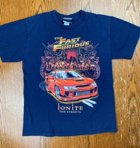 VTG Early 00s The Fast and the Furious Ignite the Streets Kid's Shirt Sz L Burn - Picture 1 of 9