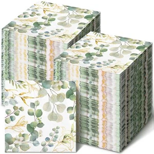 120 Pcs Disposable Eucalyptus Hand Towels for Bathroom Party Guest Napkins - Picture 1 of 7