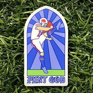 Buffalo Bills Matt Araiza Punt God Stained Glass Die Cut Stickers 3” NFL Pop Art