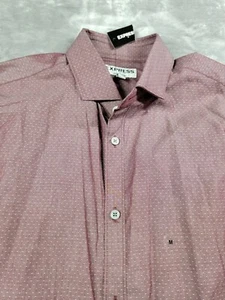 NEW Express Extra Slim polka dot Button Up Long Sleeve Mens Medium - Picture 1 of 7