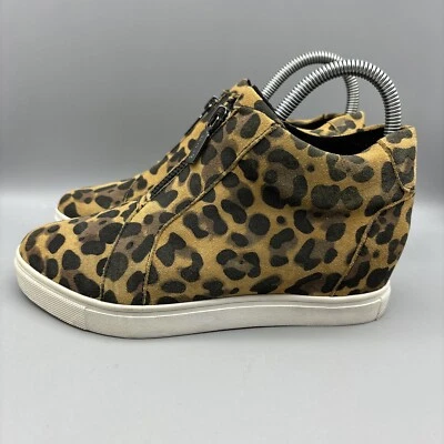 Sapatos anabela escondidos Blondo feminino tamanho 6 M Glenda tornozelo impermeável zíper leopardo - Imagem 1 de 4
