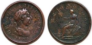 GREAT BRITAIN  Penny 1806 GEORGES III KM#663 - Imagen 1 de 1