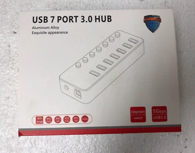 USB 3.0 Hub RSHTECH 7 Port Powered USB Hub Expander (RSH-518) - Image 1 of 4