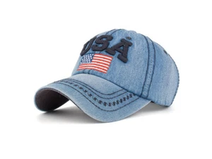 New Denim Baseball Cap Adjustable Strapback Hot Fashion Hat unisex mens women - Picture 1 of 5