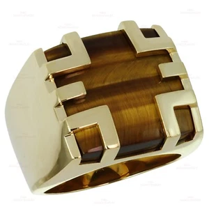 CARTIER Le Baiser Du Dragon Tiger Eye Yellow Gold Ring 55 - Picture 1 of 7