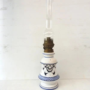 * LAMPE A PETROLE FAIENCE + VERRE - Imagen 1 de 8