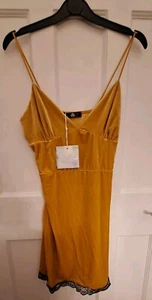 New Velvet Mustard Mini Dress UK 12 Women - Picture 1 of 3