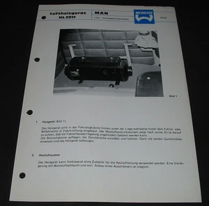 Technische Info Webasto Luftheizgerät HL 2011 MAN LKW Nahverkehrsfahrerhaus - Imagen 1 de 1