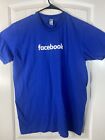 T-Shirt Facebook Campus Erwachsene L blau verblassen amerikanische Bekleidung Made in USA groß