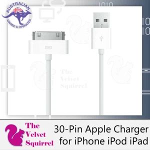 🔥📱 Twin Pack x2 30-Pin Data Cable 1m old Apple Charger 🍎iPhone 4 4S iPod iPad - Picture 1 of 5