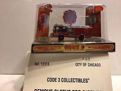 #12316 Code 3 Chicago Fire Deparment Engine 43 Luverne Pumper Never Out Of Box - Image 1 of 4
