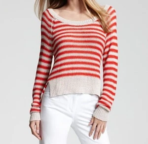 NUEVO SUÉTER BCBG MAX AZRIA BRILLANTE AMAPOLA NATURAL COMBO RISA VNX1L023 TALLA XS - Imagen 1 de 3