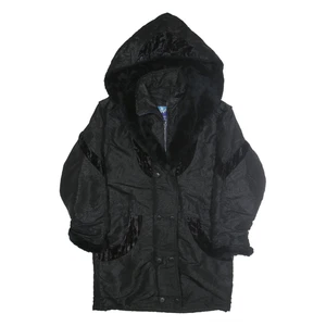 NORTHERN CLIMATE Damen Jacke schwarz Kapuze Reißverschluss S Polyestermischung uni Samt - Bild 1 von 6