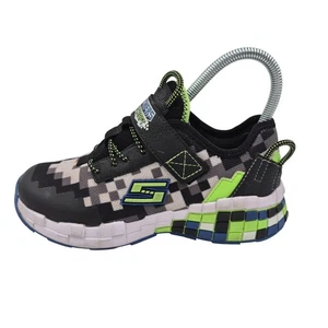 Scarpe Skechers Mega-Craft giovani taglia 3 nero grigio lime pixel gaming SN 400000L - Foto 1 di 11