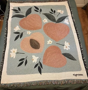 Tapestry Throw Blanket Pastel Peaches Quality Tapestries 100% Cotton 54” x 72” - Picture 1 of 7