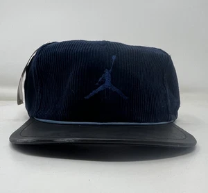 90er Neu Mit Etikett NIKE JUMPMAN Air Jordan Navy Cord Kunstleder Mütze Vintage - Bild 1 von 12