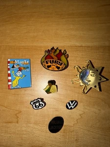 Lot 7 Vintage Pin Pinback Brooch Michael Jackson Sun Fury Route 66 Dr Seuss - Picture 1 of 4
