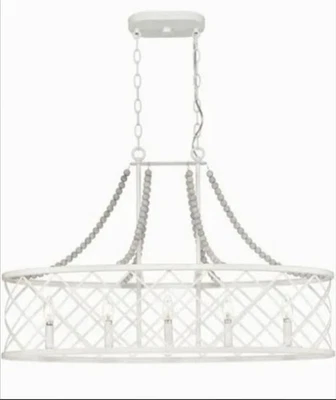 Progress Lighting Bisset 5 -Light White Coastal For Use in Bedrooms, Dining Room - Image 1 of 4
