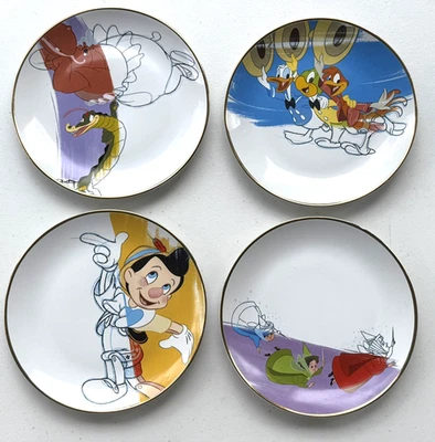 Disney Parks Ink & Paint Set  Of 4 Retro Ceramic 8" Decorative Plates - Fantasia - Image 1 of 4