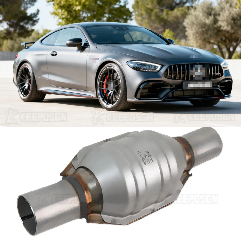 Convertidor catalítico de entrada/salida EPA de 2,0" de acero inoxidable para Mercedes-Benz AMG Foto 1 de 4