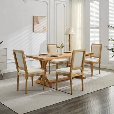 Set of 4 Kitchen Dining Chairs Wood Modern Side Chair Wood Dining Room Farmhouse - Image 1 of 4