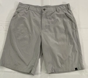 Adidas 365 Men’s 36 Gray Striped Stretch Waist 10” Golf Shorts - Picture 1 of 12