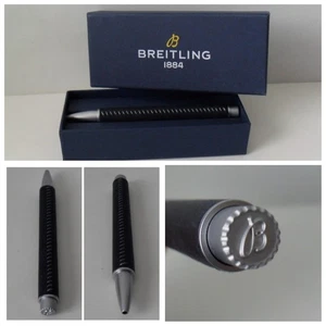 BREITLING Kugelschreiber Luxus Leder umwickelt Silber Akzente Breitling Geschenkbox BRANDNEU - Bild 1 von 20