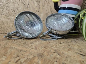 2x GE General Electric Vintage 4.5" High Beam Head lights -Custom Chrome Hot Rod - Picture 1 of 7