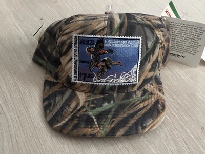 NEW Vintage Mossy Oak Duck Hunt Migration Stamp Dept Of Interior Hat USA NWT - Image 1 of 4