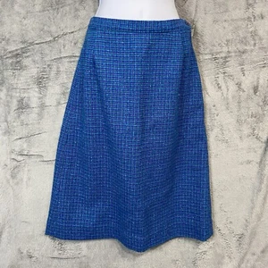 Vintage Pendleton Sz 10 Virgin Wool Blue Purple Plaid Skirt Made USA Old Money - Picture 1 of 13