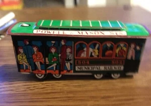 Carro trolley de hojalata vintage Municipal Railway 504 Powell/Mason, Bay/Taylor 3-1/2" - Imagen 1 de 7