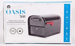 Architectural Mailboxes 6300 Oasis 360 Post Mount & 3 “ Blk Decorative Pole - Picture 1 of 6