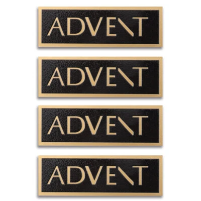 Advent Speaker Logo Badge Emblem Engraved 57mm(2.24")X19mm(0.75") GOLD - Image 1 of 4