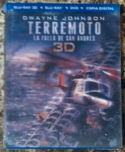 NEW San Andreas 3D Blu-ray DVD 3-Disc Set w Lenticular Slipcover, Mexico Import - Picture 1 of 2
