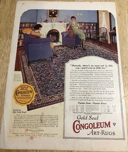 1923 GOLD SEAL CONGOLEUM ART-RUGS / MODERN PRISCILLA COVER - Vintage Magazine Ad - Bild 1 von 3