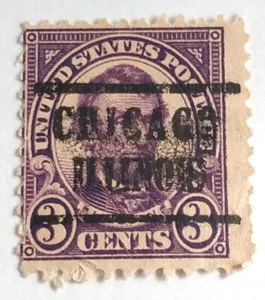 Abraham Lincoln 3 Cent 1923 Purple Stamp Rare - Picture 1 of 2