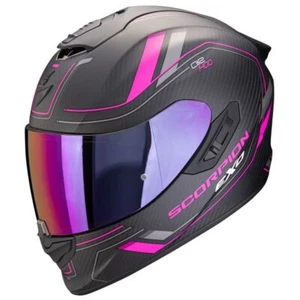 Full-Face Carbon Motorcycle Scorpion Exo 1400 Evo 2 Carbon Mirage Pink - Picture 1 of 1