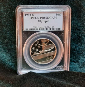 1992 S PCGS PROOF 69 DEEP CAMEO HALF GRADED SLABBED PF69 OLYMPIC 50C PF-69 - Picture 1 of 2