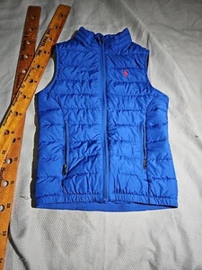 Ralph Lauren Vest Boys Size 6 Blue Puffer Quilted Full Zip Mock Neck Logo Top - Picture 1 of 10